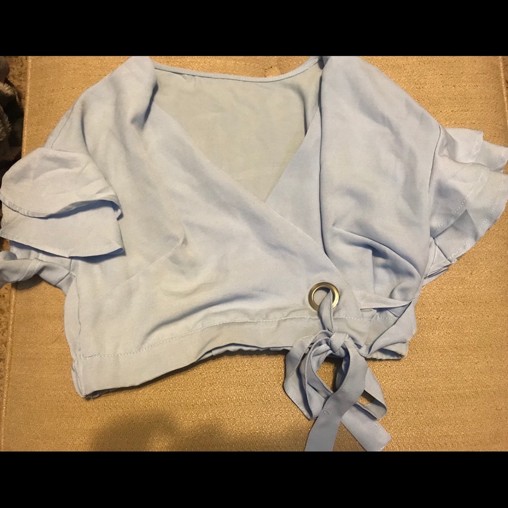 Light Blue Classy Crop Top